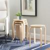 Linon Jenna Natural Round 17" Stacking Stool Set of 4 (1771NAT-04-AS-U) view 2