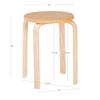Linon Jenna Natural Round 17" Stacking Stool Set of 4 (1771NAT-04-AS-U) view 3