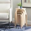 Linon Jenna Natural Round 17" Stacking Stool Set of 4 (1771NAT-04-AS-U) view 4