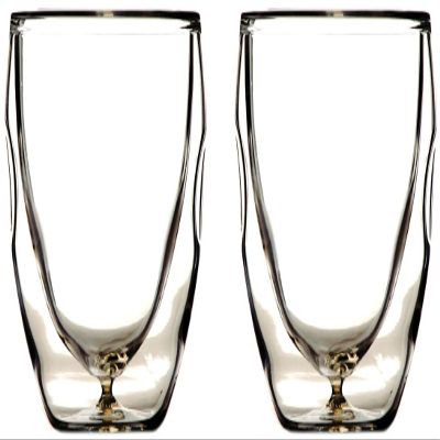 Ozeri Moderna Artisan Series Double Wall Beverage and Espresso Shot Glasses, 2-Ounce, Set of 4