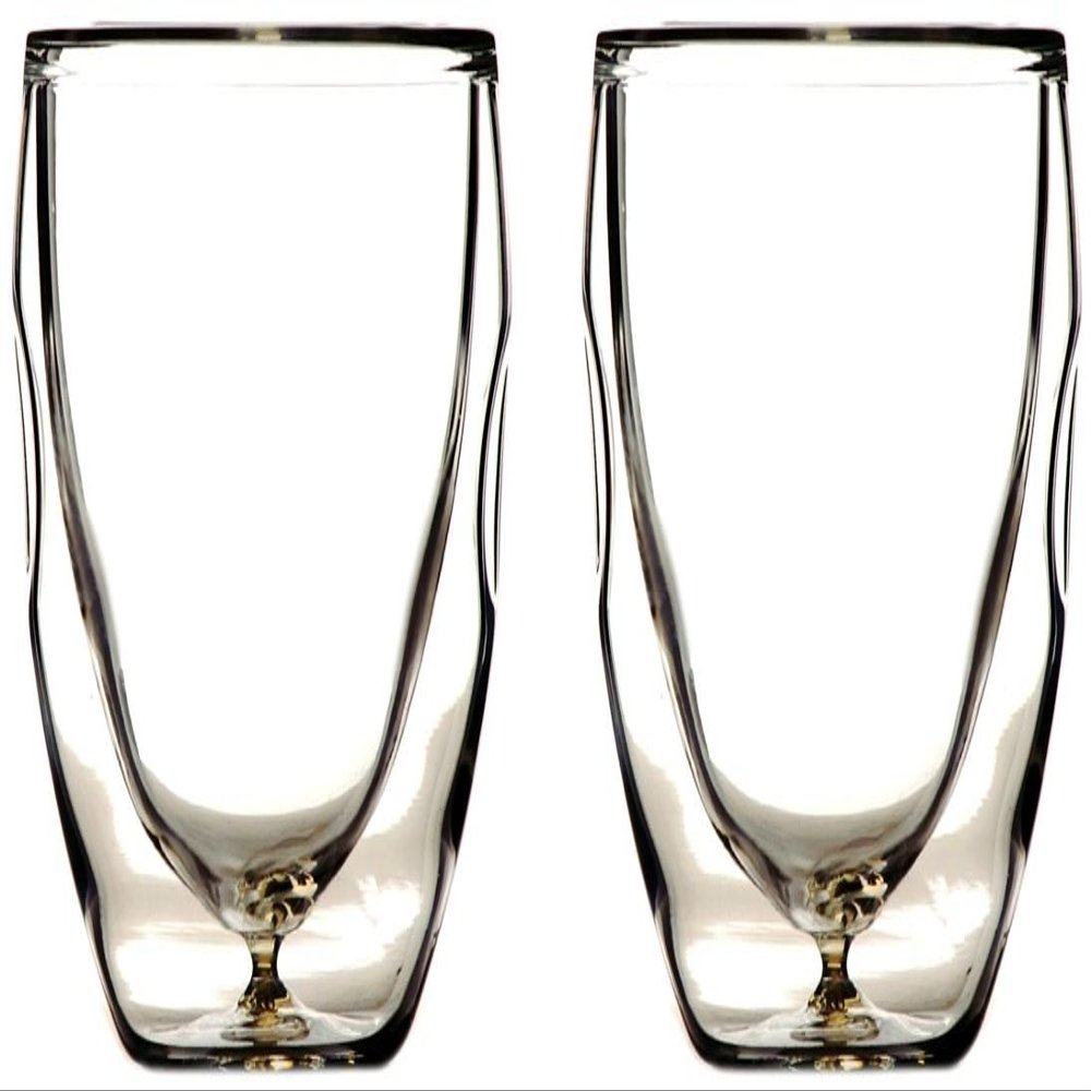 Ozeri Moderna Artisan Series Double Wall Beverage and Espresso Shot Glasses, 2-Ounce, Set of 4