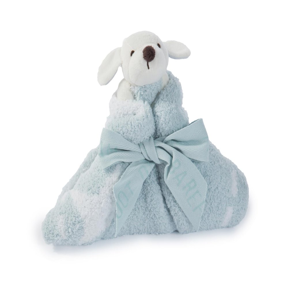 Barefoot Dreams CozyChic Dream Buddie, Aqua Ice-White Puppy, One Size
