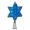 Kurt Adler Ul 10 Light LED Silver and Blue Hanukkah Star Shimmer Treetop view 1