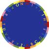 Joy Carpets Rainbow Alphabet Rug, Bold, 7'7" Round view 1