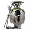 Atlantic Collectibles Old McDonald Rural Farmer Metal Wine Bottle Holder 16"H Hand Made Caddy Hardworking Farmer With Pitchfork and Shovel view 2