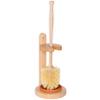 REDECKER Oiled Beechwood Toilet Brush Stand with Tampico Fiber Toilet Brush, 9-7/8 inches - Natural Bristles are Heat-Resistant and Retain Shape, Made in Germany - Wood Toilet Brush Set view 1