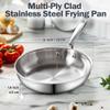Cooks Standard Frying Pan Stainless Steel, 8-Inch Multi-Ply Clad wok Stir Fry Pan Kitchen Skillet, Silver view 2