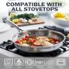 Cooks Standard Frying Pan Stainless Steel, 8-Inch Multi-Ply Clad wok Stir Fry Pan Kitchen Skillet, Silver view 3
