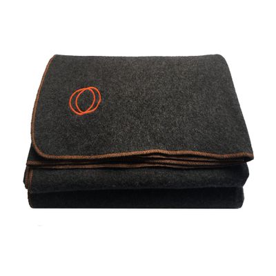 Orion Outpost Trading Co. Vestige Military Wool Blanket, 4.5 lbs, 66 x 84 (Gray/Orange)