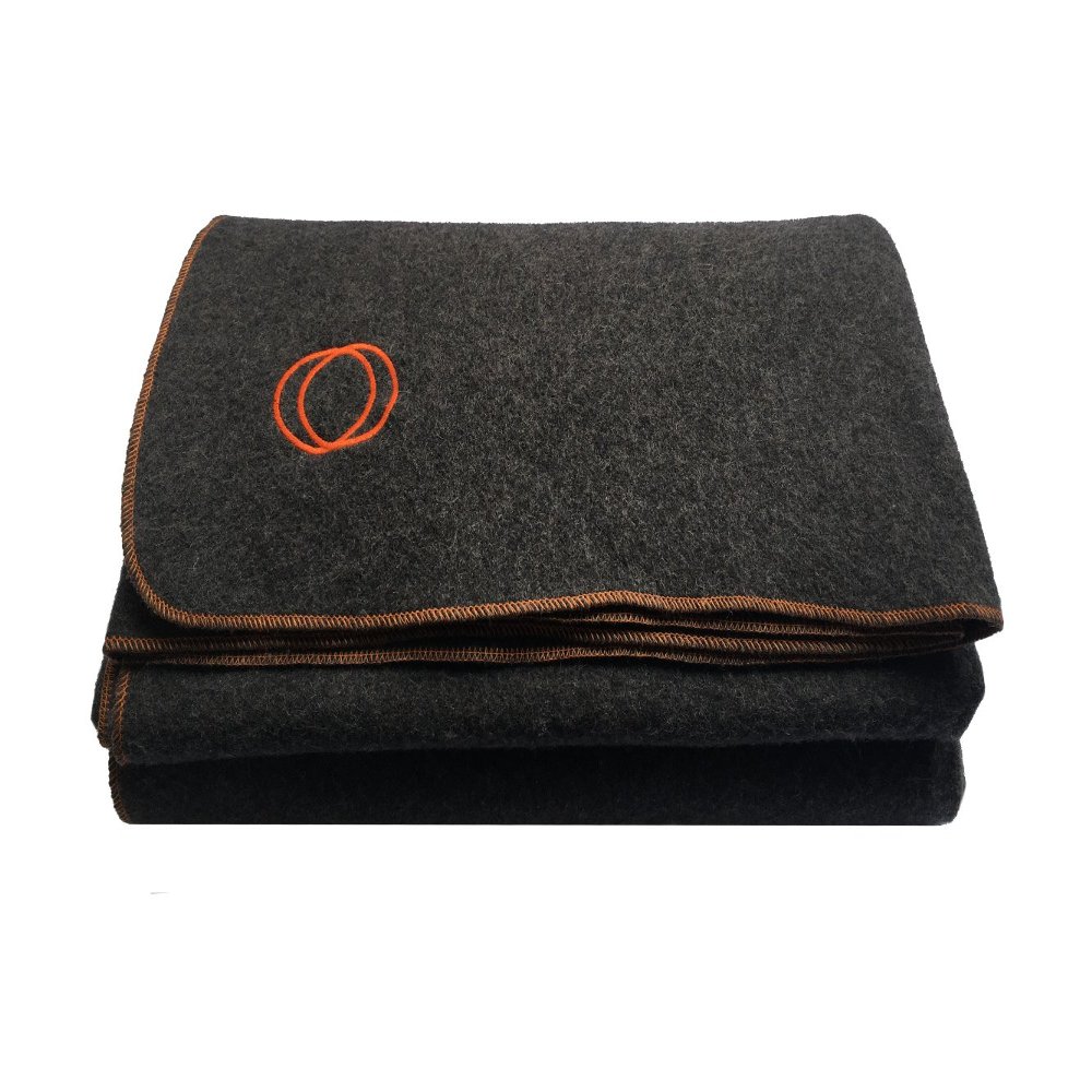 Orion Outpost Trading Co. Vestige Military Wool Blanket, 4.5 lbs, 66 x 84 (Gray/Orange)