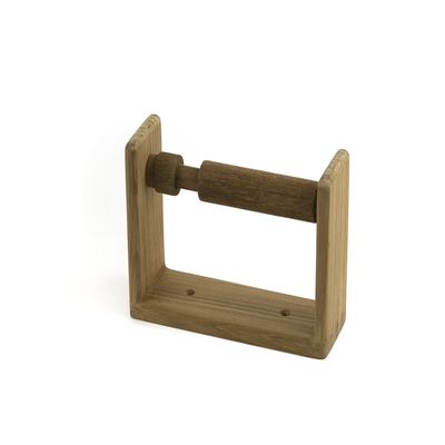 SeaTeak Wooden Toilet Paper Holder, 100% Solid Teak Wood, Wall Mount, Spring-Loaded, Perfect for Bathrooms, Spas, Boats, Cabins, RV's & Campers