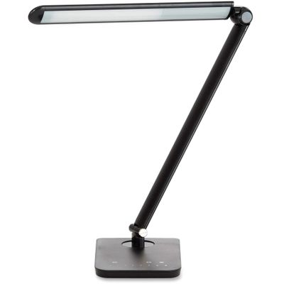 Safco Products 1001BL Vamp LED Modern ABS Desk Lamp with USB Port and Dimmer Switch, Black