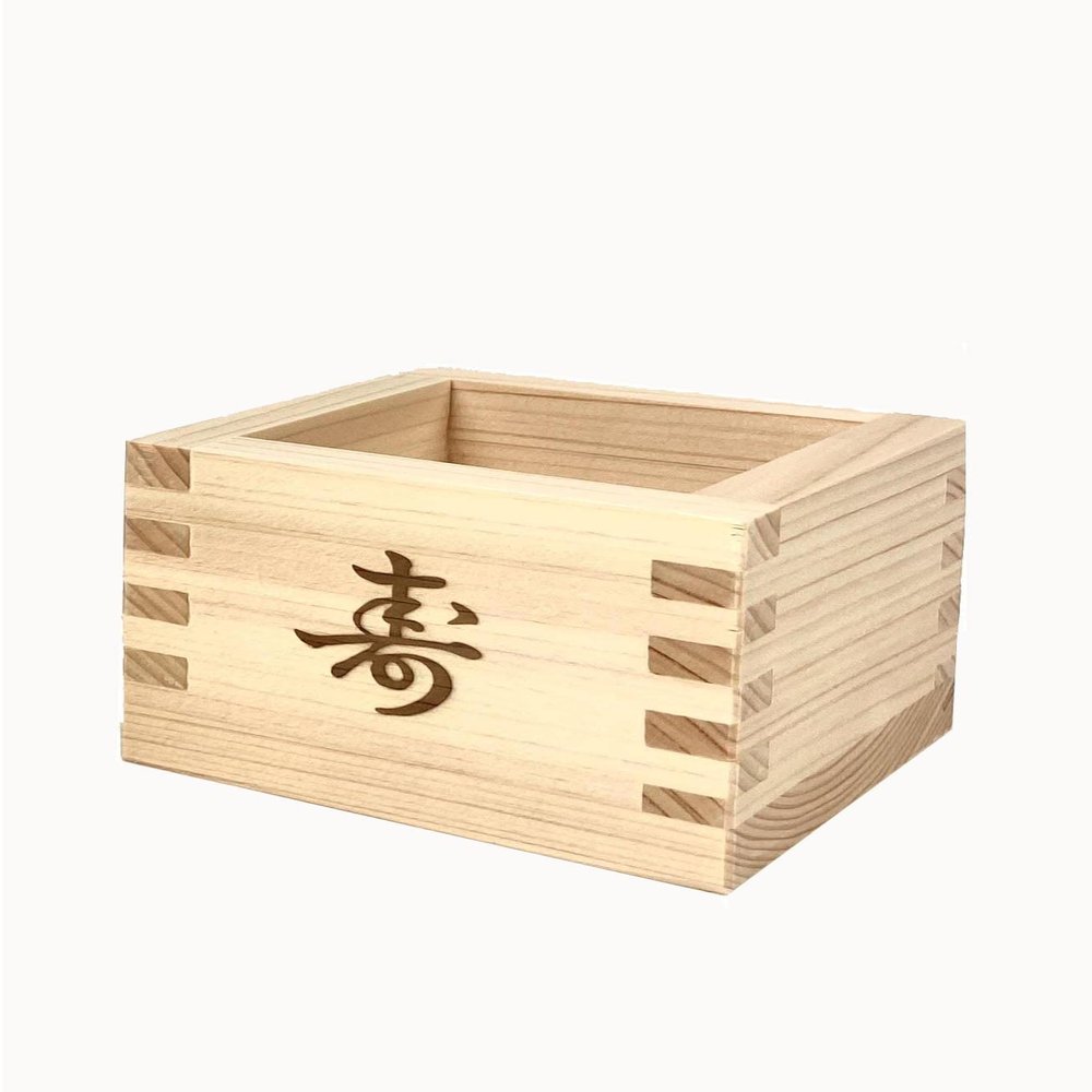 JapanBargain 2728, Sake Masu Cup Japanese Hinoki Wood Sake Cup Kotobuki Longevity Pattern, Made in Japan, 4 oz