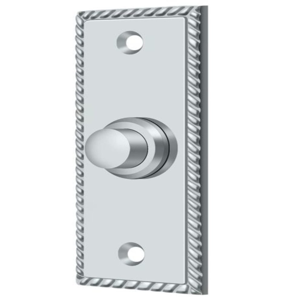 Deltana Bbsr333u26 Rectangular Rope Bell Button, Bright Chrome