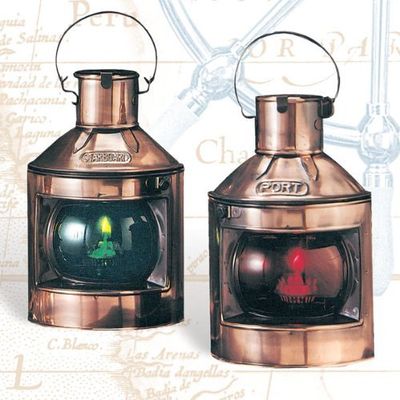 Set of 2 9" Port & Starboard Oil Lamps