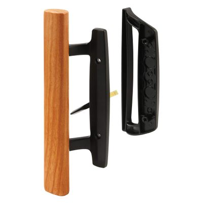 Slide-Co 142250 Sliding Glass Door Handle Set, 3-15/16 In., Diecast, Black, Mortise/Hook Style (Single Pack)