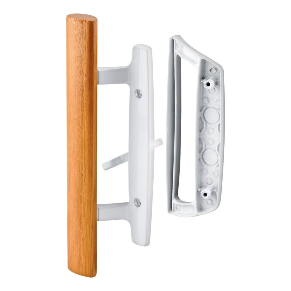 Slide-Co 143532 Sliding Glass Door Handle Set Replace Old or Damaged Door Handles Quickly and Easily White Diecast, Mortise/Hook Style, Fits 3-15/16 Hole Spacing (Single Pack)