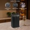 Bey-Berk Black Leather Wine Bottle Carrier, Two-Bottle Travel Case with Handle, Zipper Closure and Built-In Corkscrew Tool Set view 2