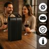Bey-Berk Black Leather Wine Bottle Carrier, Two-Bottle Travel Case with Handle, Zipper Closure and Built-In Corkscrew Tool Set view 3