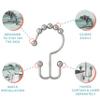 Zenna Home Shower Curtain Hooks, Chrome, Set of 12  Premium Shower Curtain and Liner Rings with Double Roller Glide and Double-Sided Design  Rust Resistant view 3
