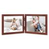 Lawrence Frames Hinged Double (Horizontal) Walnut Wood Picture Frame, Gallery Collection, 5 by 7-Inch view 3