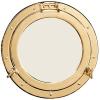HS 21" Polished Brass Nautical Porthole Mirror view 1