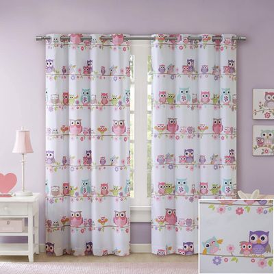 Mi Zone Kids Wise Wendy Blackout Curtain For Bedroom, Casual Grommet Red Window Curtain For Living Room Family Room For Kids, Novelty Valance Black Out, Single Panel, 50x84",Pink