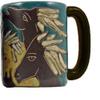 Mara Stoneware Collection - 16 Ounce Ceramic Coffee/Tea Cup Collectible Dinner Mugs - Mexican Pottery Horse Design view 1