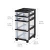 IRIS USA, Inc. 4-Drawer Rolling Storage Cart with Organizer Top, Black view 3