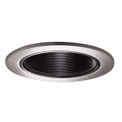 HALO 4 in. Satin Nickel Recessed Trim with Black Coilex Baffle, (993SN)