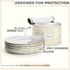 Sorbus China Storage Containers - 5 Pc Quilted Set for Moving & Transporting Dinnerware, Dishes, Round Plates, Glassware, Cups & Mugs with Felt Plate Protectors - Fine China Glass, Plate Storage Cases view 4
