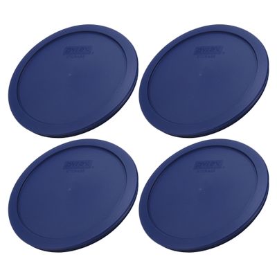 Pyrex 7402-PC 6/7-Cup Blue Replacement Lid for 7402 Sculpted Mixing Bowl & 7203 Bowl (4-Pack) - Made in the USA