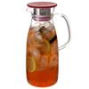 FORLIFE Mist Glass Ice Tea Jug , 50-Ounce, Red view 1