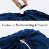 Laundry Bag - Locking Drawstring Closure and Machine Washable. These Bags will Fit a Laundry Basket or Hamper and Strong Enough to Carry up to Three Loads of Clothes. (Denim) view 2
