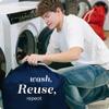 Laundry Bag - Locking Drawstring Closure and Machine Washable. These Bags will Fit a Laundry Basket or Hamper and Strong Enough to Carry up to Three Loads of Clothes. (Denim) view 4