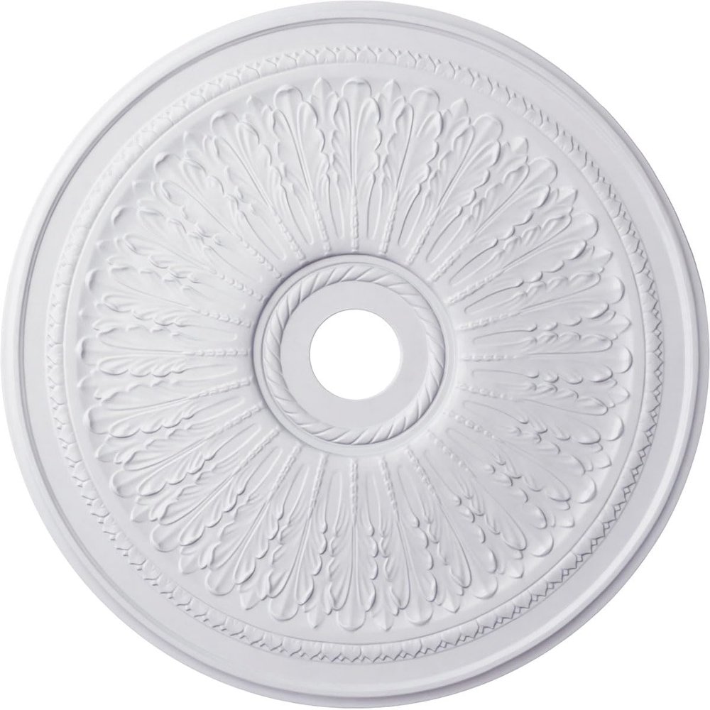 Ekena Millwork CM29OA Oakleaf Ceiling Medallion, 29 1/8"OD x 3 5/8"ID x 1"P (Fits Canopies up to 6 1/4"), Factory Primed