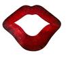 OMA Lips Mirror Wall Art Hanging Decor Kissing Red Lips Mosaic Glass Wall Sculpture - Large Size view 1