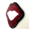 OMA Lips Mirror Wall Art Hanging Decor Kissing Red Lips Mosaic Glass Wall Sculpture - Large Size view 4