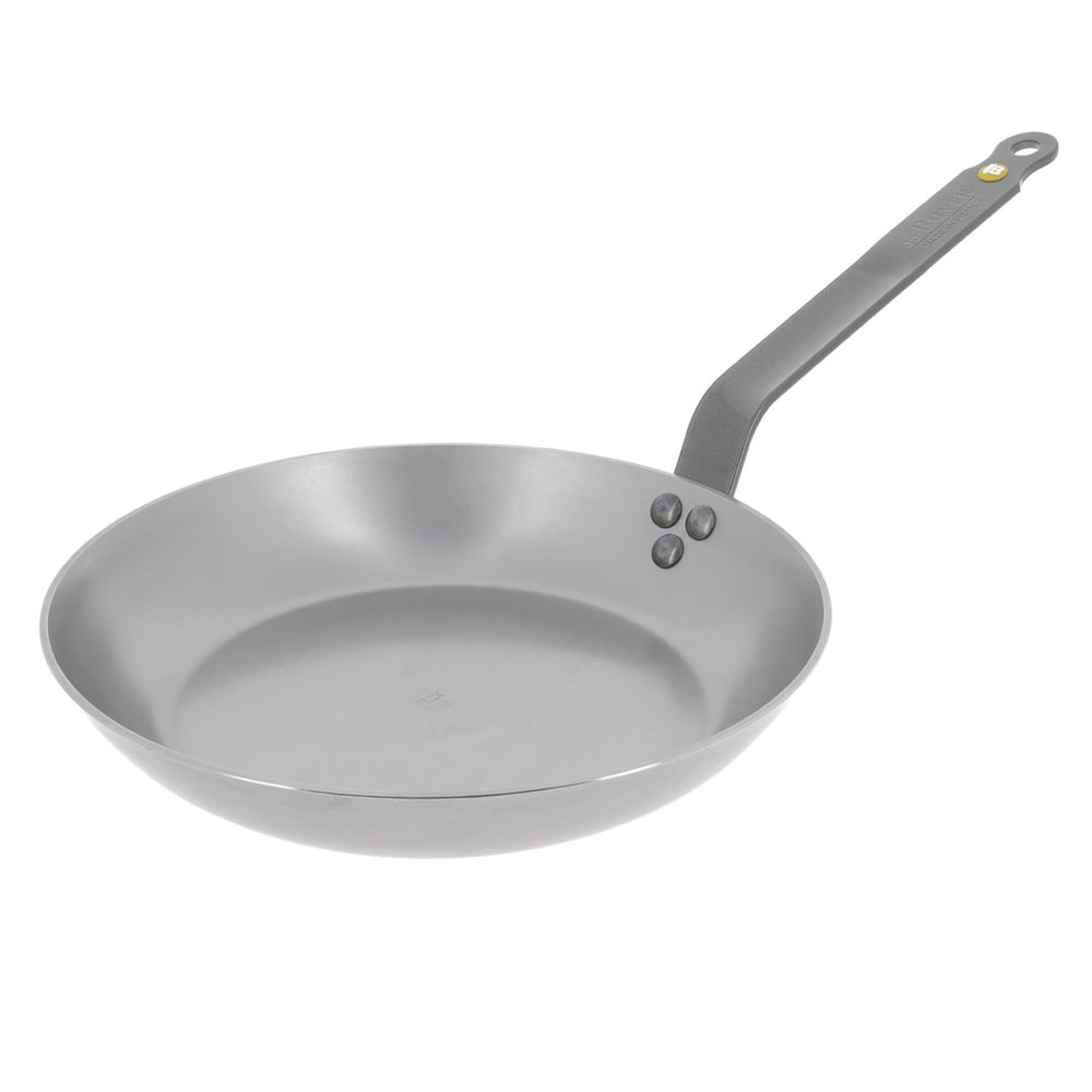 de Buyer MINERAL B Carbon Steel Fry Pan - 9.5 Diameter, 6.9 Cooking Surface - Ideal for Searing, Sauteing & Reheating - Naturally Non-Stick Finish - Made in France
