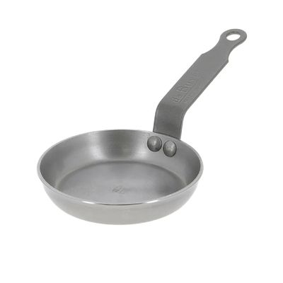 de Buyer MINERAL B Carbon Steel Egg & Pancake Pan - 4.75 Diameter - Naturally Non-Stick Finish - Made in France