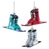Kurt Adler Noble Gems Ski Boots with Skis Glass Ornaments, Set of 3 Assorted Colors view 1