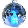 Angel with Red Heart Lighted Christmas Ball Ornaments - Hand Painted Glittery Snowflakes - Color Changing - 4 Hour Timer - 4" Diameter view 1