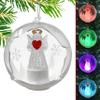 Angel with Red Heart Lighted Christmas Ball Ornaments - Hand Painted Glittery Snowflakes - Color Changing - 4 Hour Timer - 4" Diameter view 2