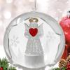 Angel with Red Heart Lighted Christmas Ball Ornaments - Hand Painted Glittery Snowflakes - Color Changing - 4 Hour Timer - 4" Diameter view 4