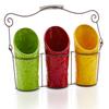 ienjoyware Kitchen Utensil Holder Set (4 Pieces) - 3 Ceramic Crocks & 1 Portable Wire Caddy - Multi-Color view 1