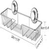 iPEGTOP L-4 Strong Suction Cup Shower Caddy Bath Shelf Storage, Combo Organizer Basket for Shampoo, Soap, Conditioner, Razor Bathroom Accessories - Rustproof Stainless Steel, Chrome view 3