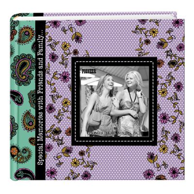Pioneer Designer Raised Frame Cover Photo Album, Paisley
