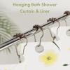 Amazer Shower Curtain Hooks, Decorative Bronze Shower Curtain Hooks,Stainless Steel Rust-Resistant Shower Hooks for Curtains-Set of 12 view 2