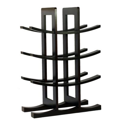 Oceanstar WR1132 12-Bottle Bamboo Wine Rack, Dark Espresso