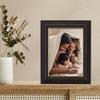 Lawrence Frames Walnut and Black Wood Picture Frame, Gold Line, 5x7 view 2